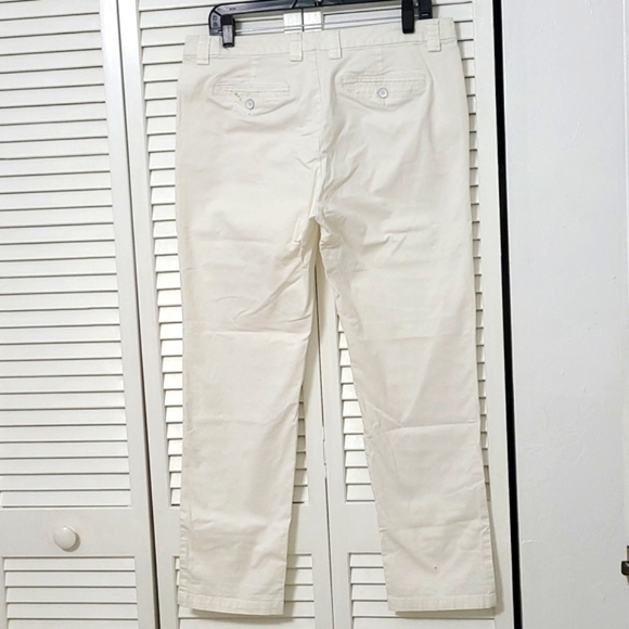 Size 10 Khakis Gap White 37" Long Zipper Fly 5 Pocket - Picture 3 of 7